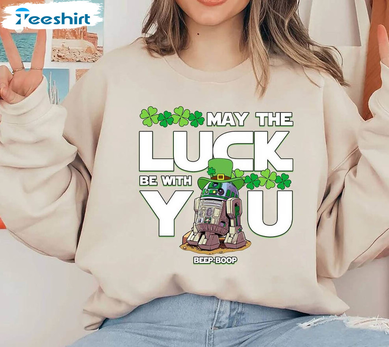 Star Wars May The Luck Be With You Trendy Shirt, Vintage Shamrock Unisex Hoodie Crewneck