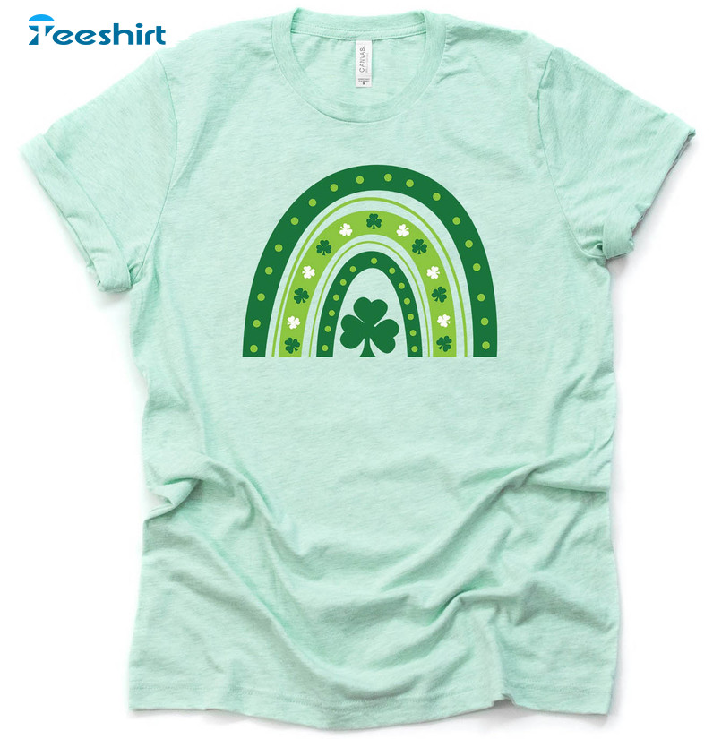 St Patricks Day Rainbow Cute Shirt, St Patricks Day Short Sleeve Unisex T-shirt