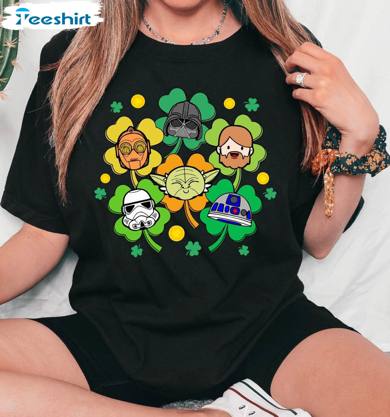 St. Patrick's Day Star Wars Funny Shirt, Star Wars Clover Darth Vader Crewneck Unisex Hoodie