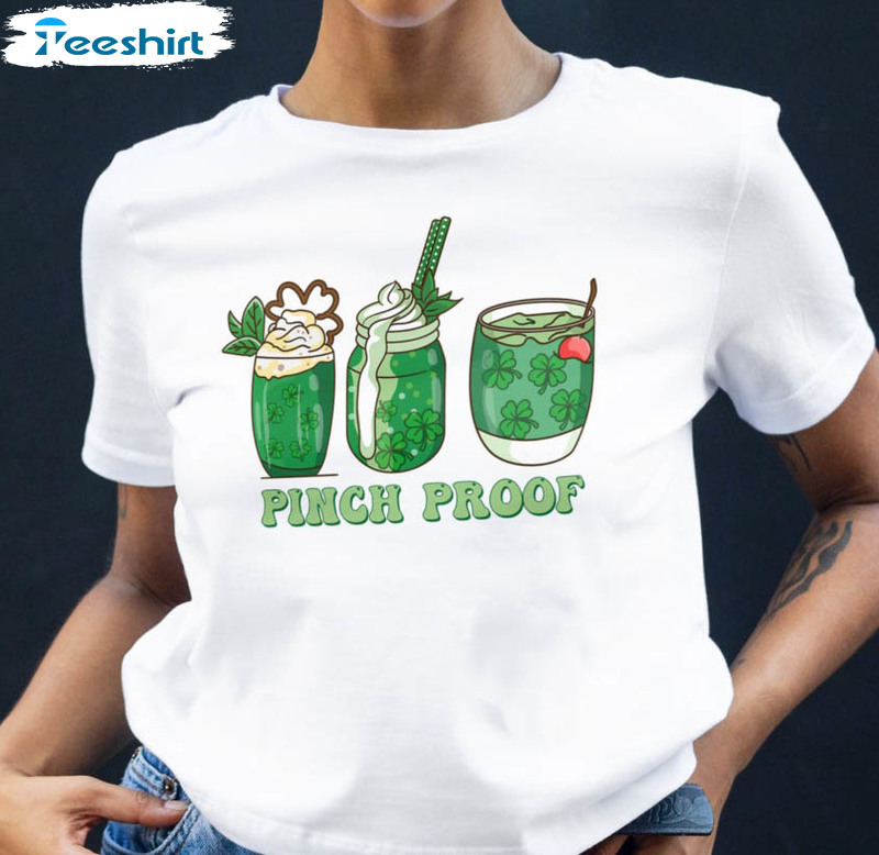 Pinch Proof Shamrock Coffee Shirt, St Patrick's Day Unisex T-shirt Long Sleeve