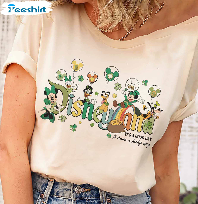 Mickey And Friends Disneyland Shirt, Patricks Day Feeling Lucky Crewneck Unisex T-shirt