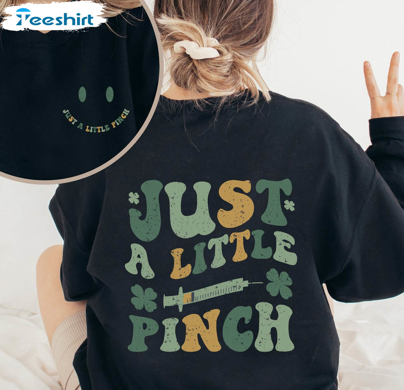 Just A Little Pinch Vintage Shirt, One Lucky Nurse Shamrock Long Sleeve Unisex T-shirt