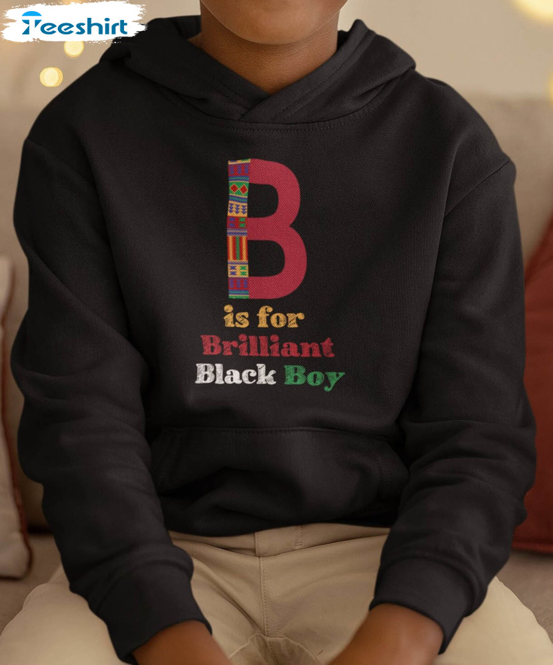 Black History Month Trendy Shirt, Brilliant Black Boy Tee Tops Long Sleeve