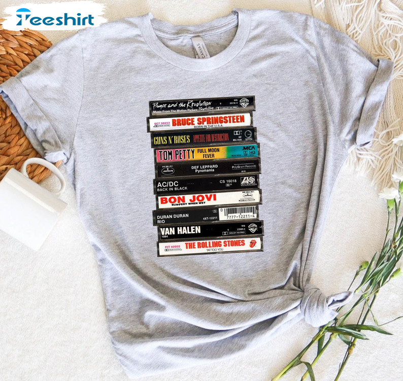 Vintage Cassette Tape Shirt, Retro Long Sleeve Unisex T-shirt