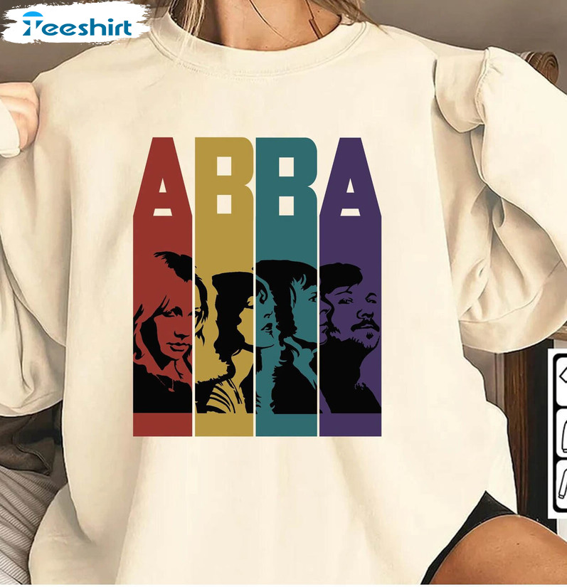 Abba The Tour Trendy Shirt, Dancing Queen Vintage Short Sleeve Crewneck