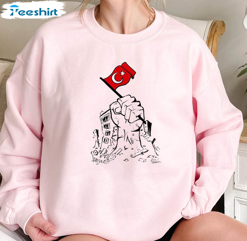 Earthquake Sweatshirt , Pray For Turkey Unisex Hoodie Short Sleeve