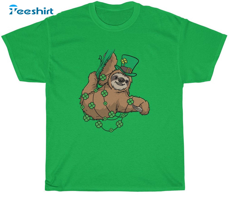 Green Sloth Leprechaun Funny Shirt, Who Loves Sloths Sweater Unisex Hoodie