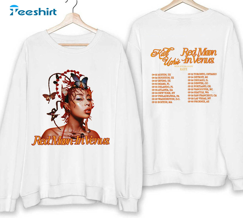 Kali Uchis Shirt, Red Moon In Venus Tour Kali Unchis Short Sleeve Sweater