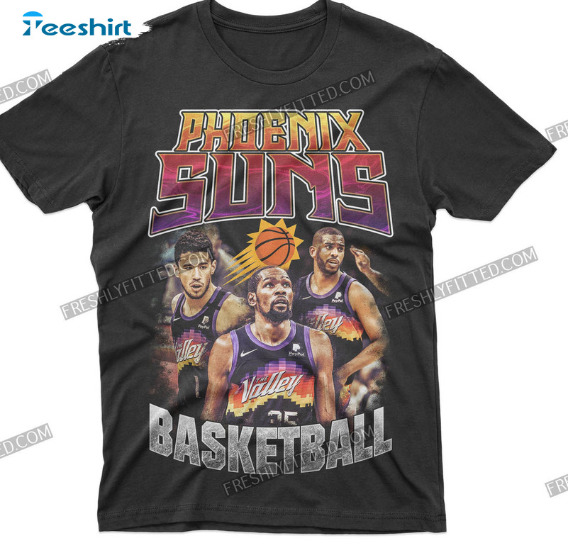 Kevin Durant Suns Vintage Shirt, Durant Cp3 And Devin Booker Shirtthe Valley Short Sleeve Tee Tops