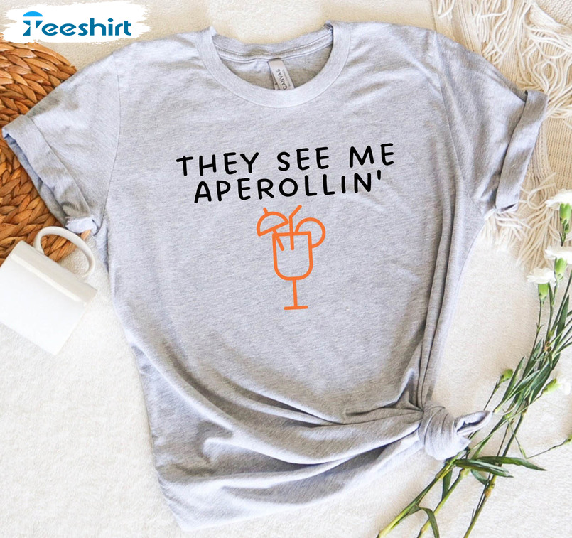 They See Me Aperollin Holy Aperoli Sweatshirt, Cool Bartender Long Sleeve Sweater