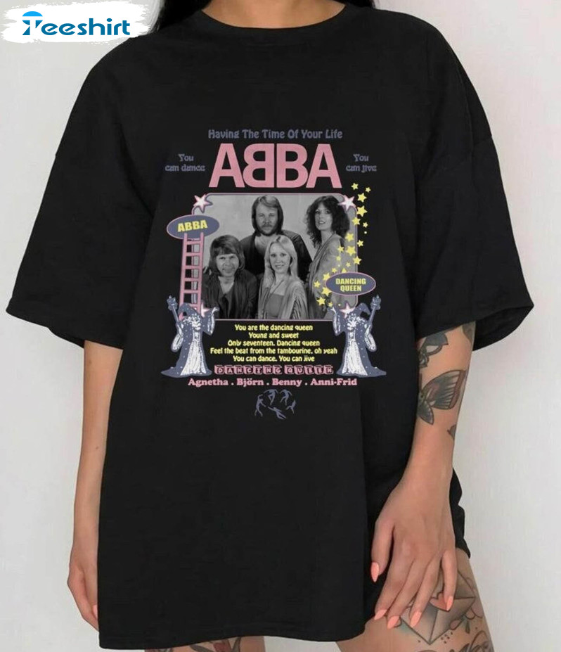 Abba The Tour Trendy Shirt, Vintage Rock And Roll Unisex Hoodie Short Sleeve