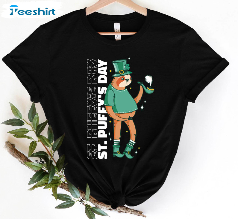 St Patrick S Day Sloth Funny Shirt, Sloth Lover Lucky Short Sleeve Crewneck