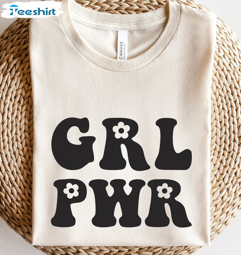 Girl Power Vintage Shirt, Trendy Strong Women Short Sleeve Sweatshirt