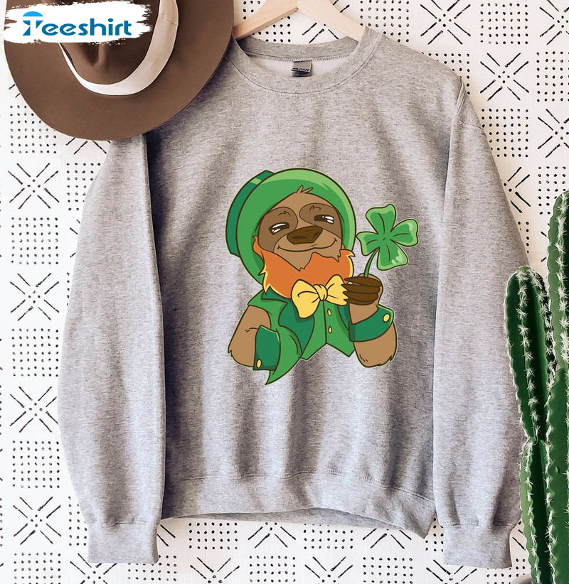 Sloth Leprechaun Sweatshirt , St Patricks Day Tee Tops Unisex Hoodie