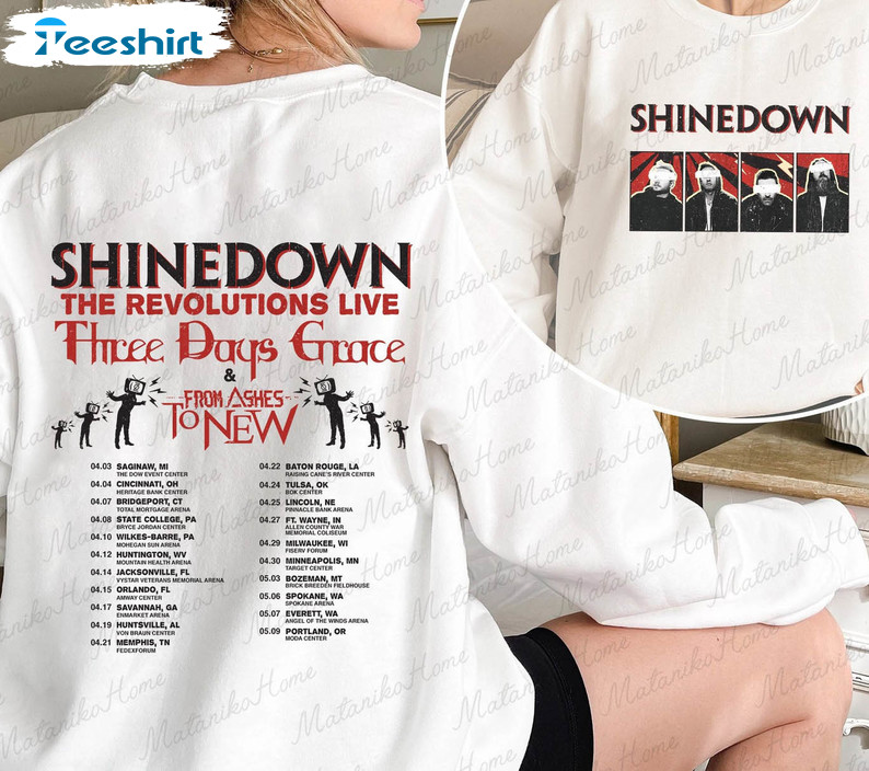 Shinedown Band The Revolutions Live 2023 Trendy Sweatshirt, Unisex T-shirt