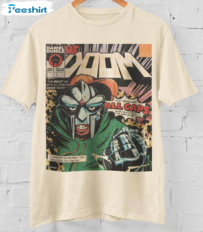 Mf Doom All Caps Comic Art Book Shirt, Hip Hop Unisex T-shirt Unisex Hoodie