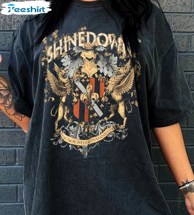 Shinedown Band 90s Vintage Shirt, Rock Music Concert Short Sleeve Sweatshirt