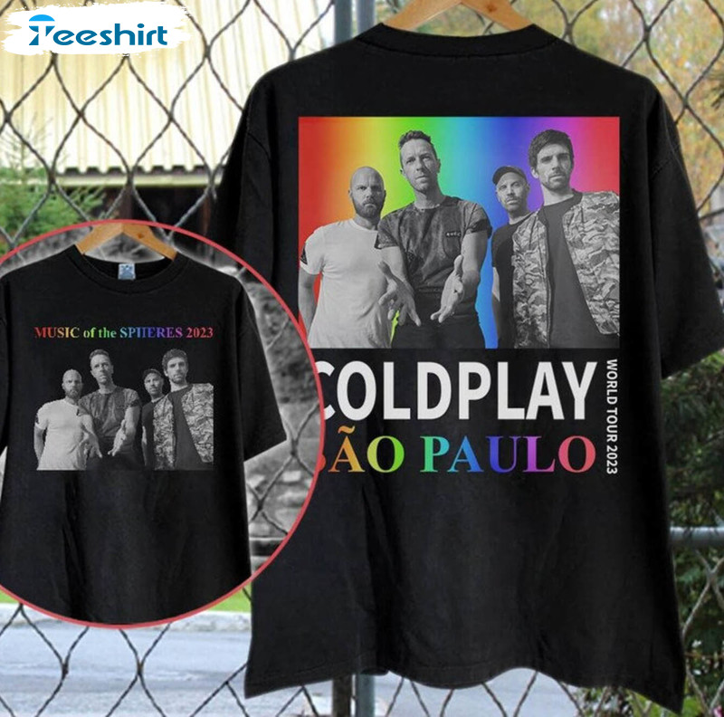 Coldplay Music Of The Spheres Tour Shirt, Trendy In Sao Paulo World Tour 2023 Unisex Hoodie Crewneck