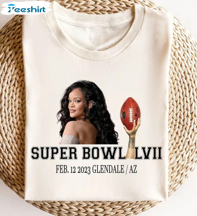 Rihanna Superbowl 2023 Half Time Show Shirt, Trendy America National League Unisex Hoodie Crewneck