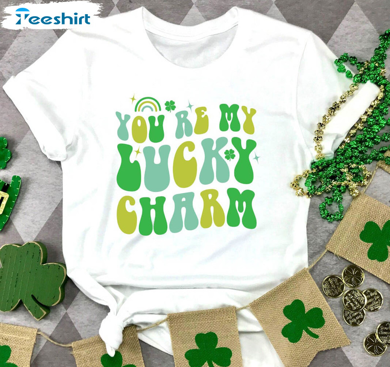 You Are My Lucky Charm Vintage Shirt, Trendy St Patricks Day Unisex Hoodie Long Sleeve