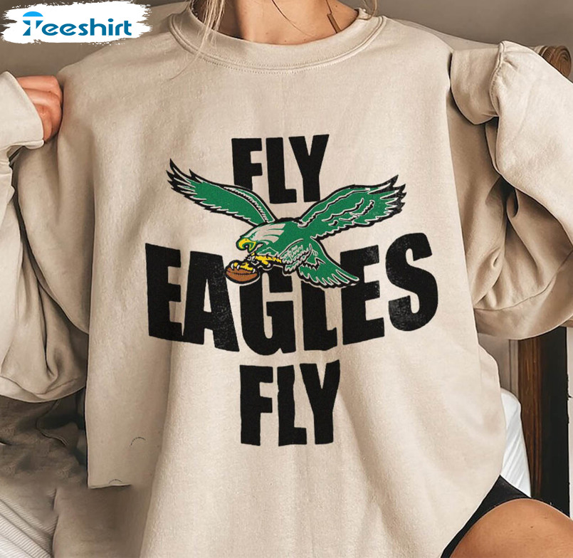 Fly Eagles Fly Vintage Shirt, Go Birds American Football Unisex Hoodie Long Sleeve