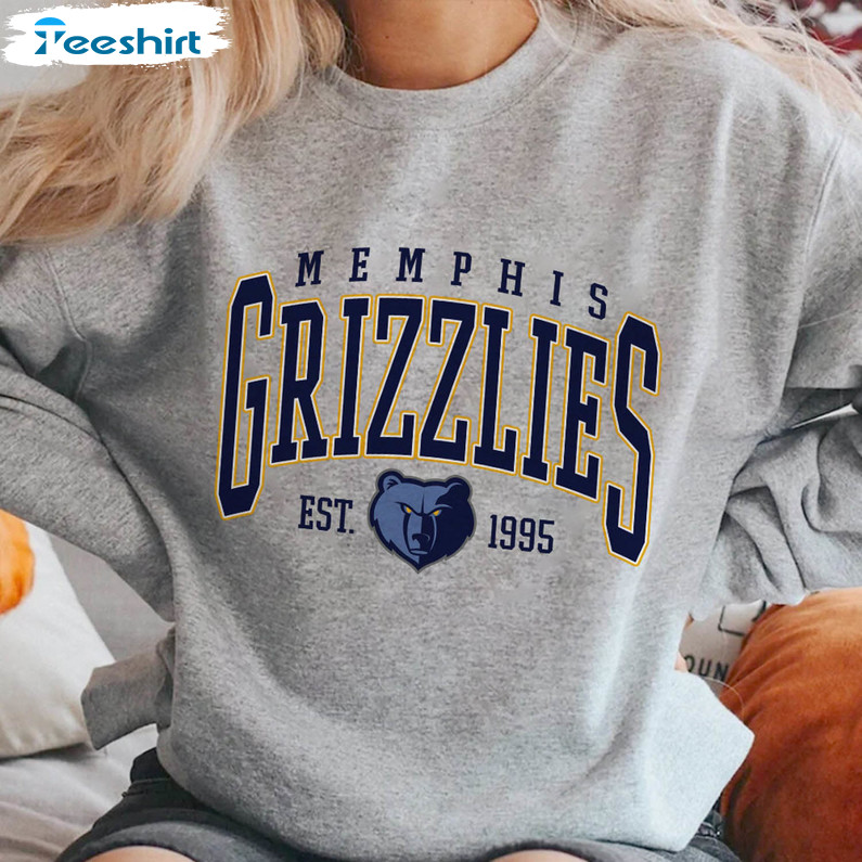 Vintage Memphis Grizzlies Sweatshirt, Memphis Basketball Tee Tops Short Sleeve