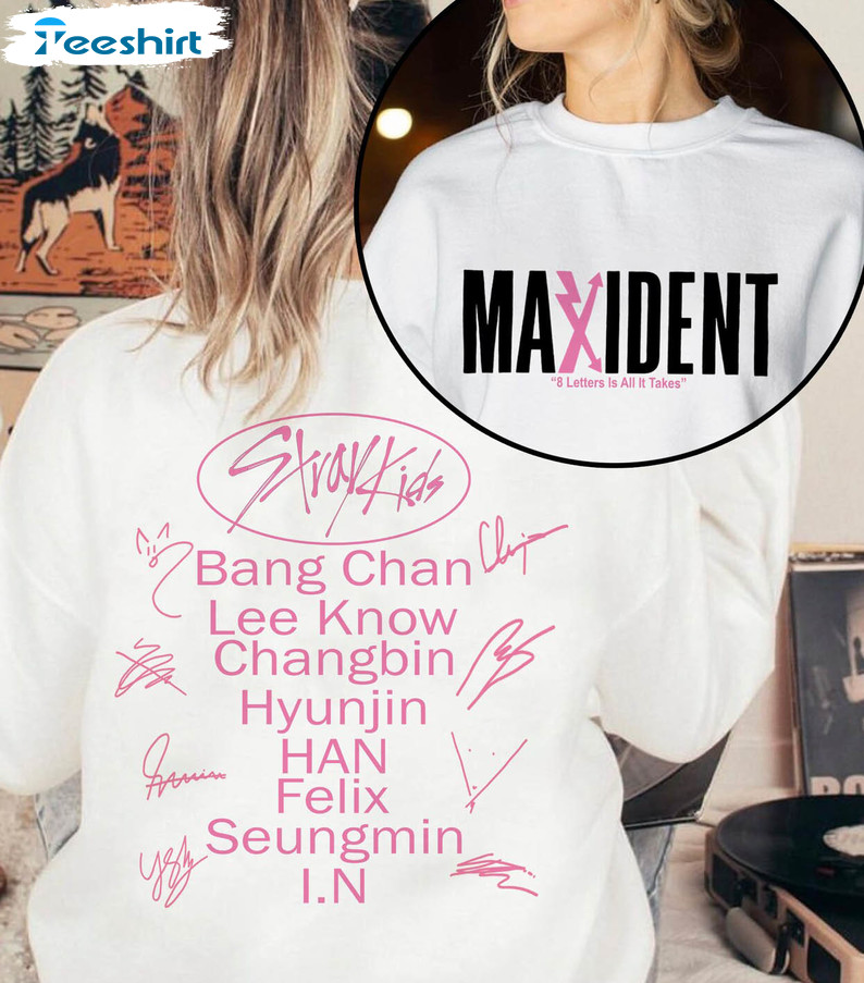 Stray Kids Maxident Sweatshirt, Maxident New Album Unisex Hoodie Short Sleeve