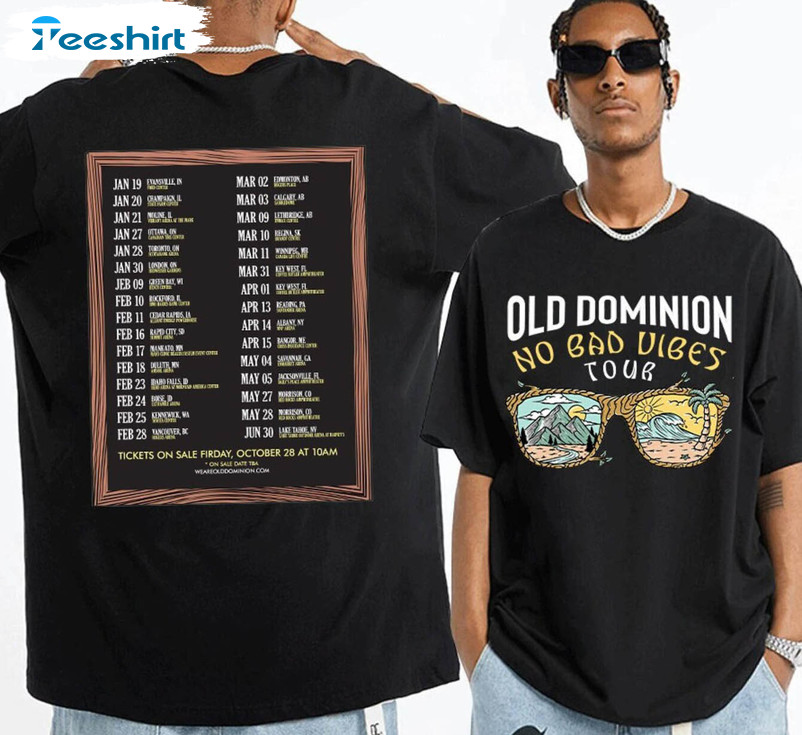 Old Dominion No Bad Vibes Tour Trendy Sweatshirt, Unisex Hoodie