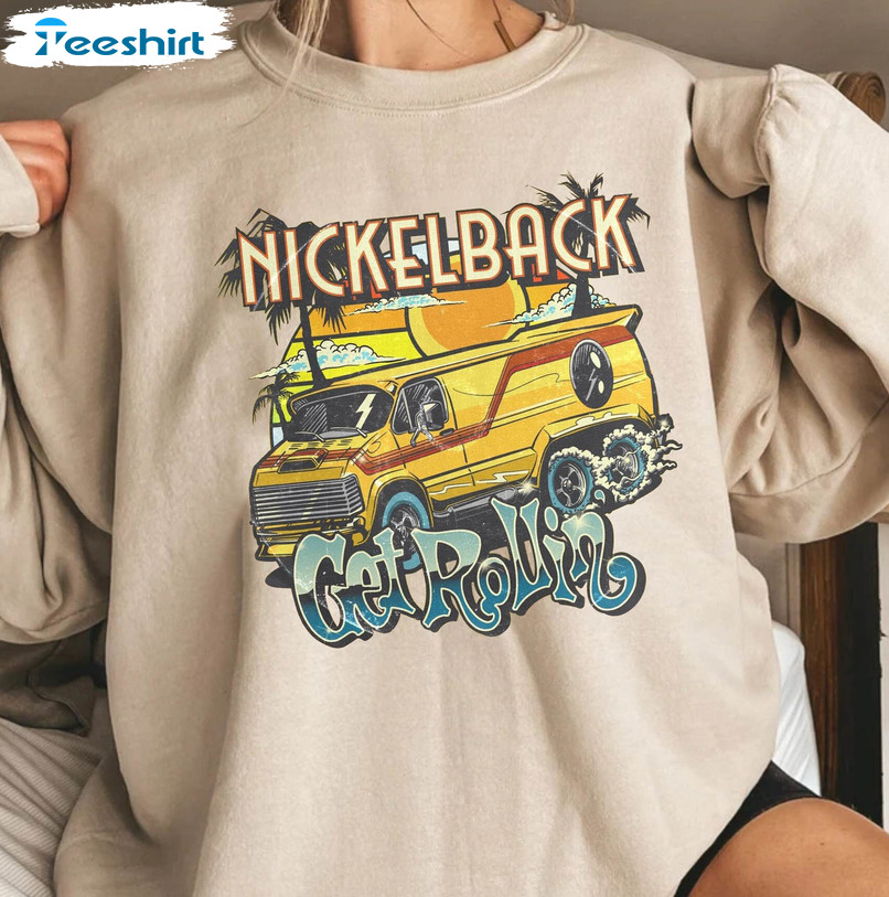 Vintage Nickleback Band Shirt, Trendy Get Rollin New Album Unisex Hoodie Crewneck