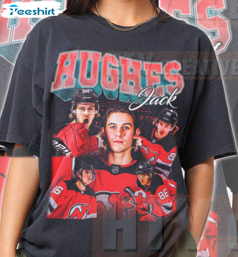 Limited Jack Hughes Shirt, Jack Hughes Hockey Player Unisex Hoodie Short Sleeve