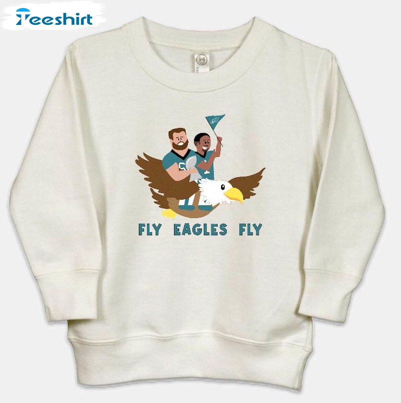 Philadelphia Eagles Sweatshirt , Fly Eagles Fly Jalen Hurts Jason Kelce Long Sleeve Tee Tops