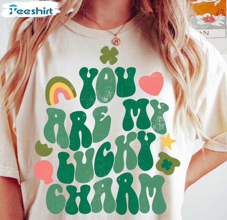 You Are My Lucky Charm Shirt, Vintage St Patricks Day Shamrock Long Sleeve Unisex T-shirt