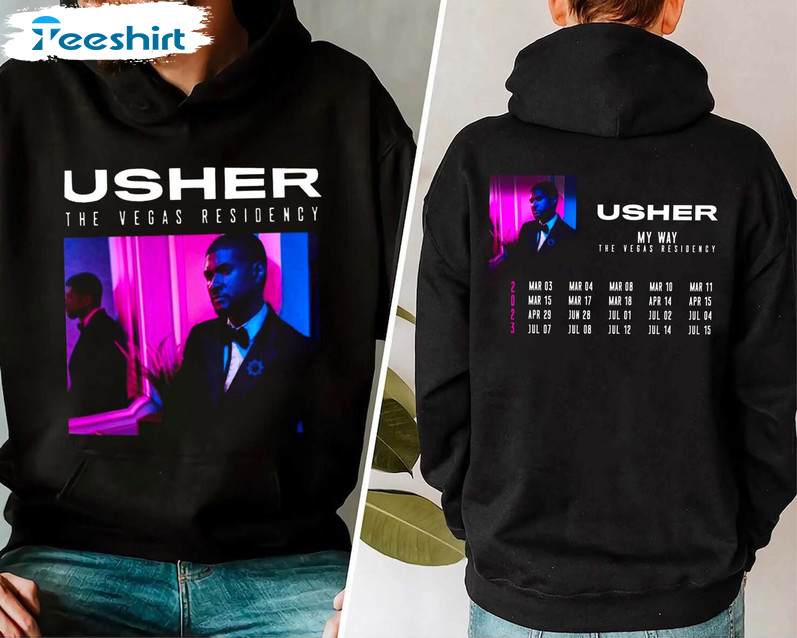 Usher My Way The Vegas Residency Shirt, Trendy Usher Long Sleeve Unisex Hoodie