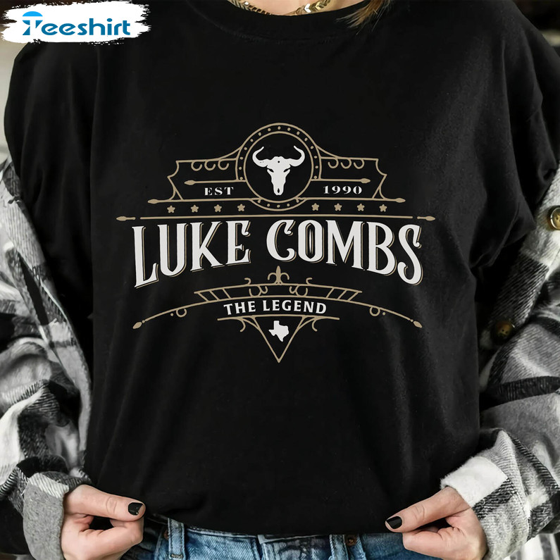 The Legend Luke Combs 1990 Shirt, Cowboy Luke Combs Tour Unisex T-shirt Crewneck