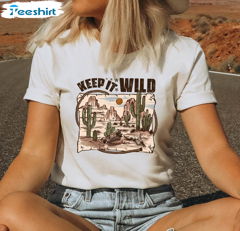 Keep It Wild Sweatshirt , Camping Cowboy Short Sleeve Tee Tops