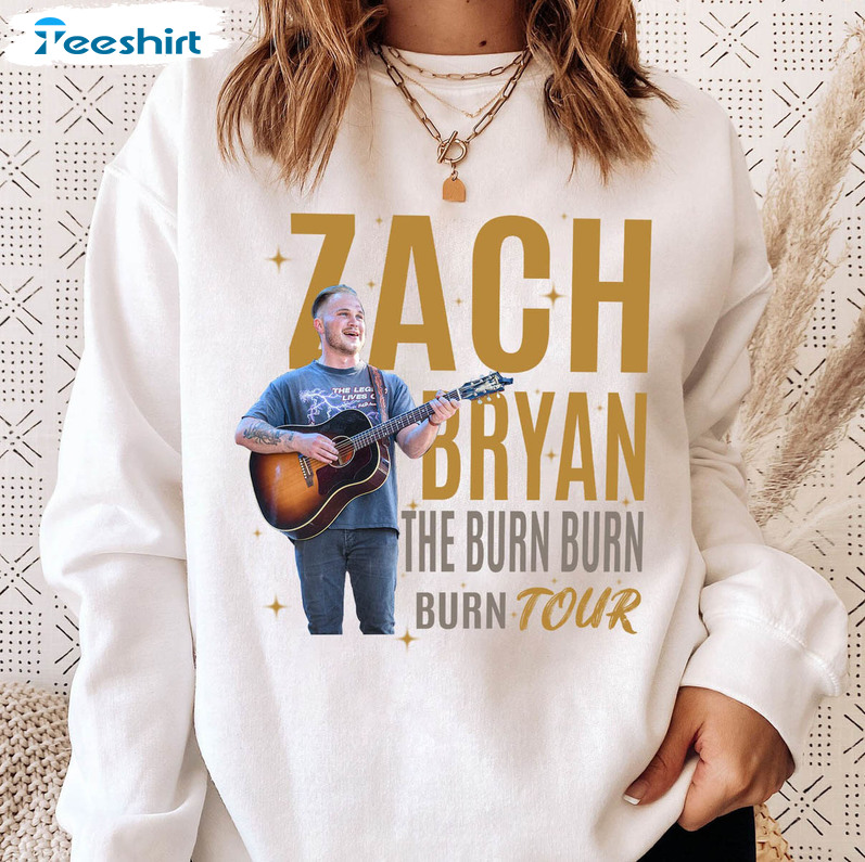 Zach Bryan The Burn Burn Burn Tour Shirt, Country Music Unisex T-shirt Long Sleeve