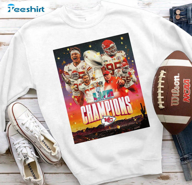 Kansas City Chiefs Championship Shirt, 2023 Super Bowl Lvii Crewneck Unisex T-shirt