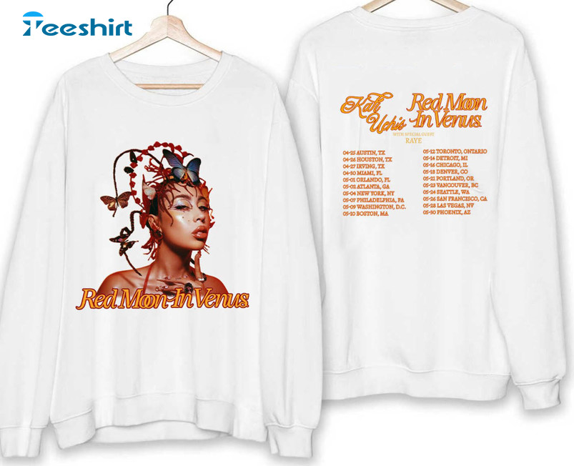 Kali Uchis Shirt, Red Moon In Venus Tour Long Sleeve Sweatshirt