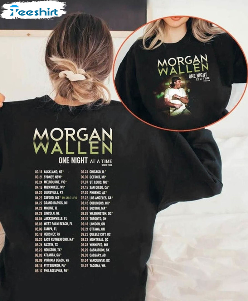 Trending One Night At A Time Shirt, Morgan Wallen Tour Long Sleeve Unisex T-shirt