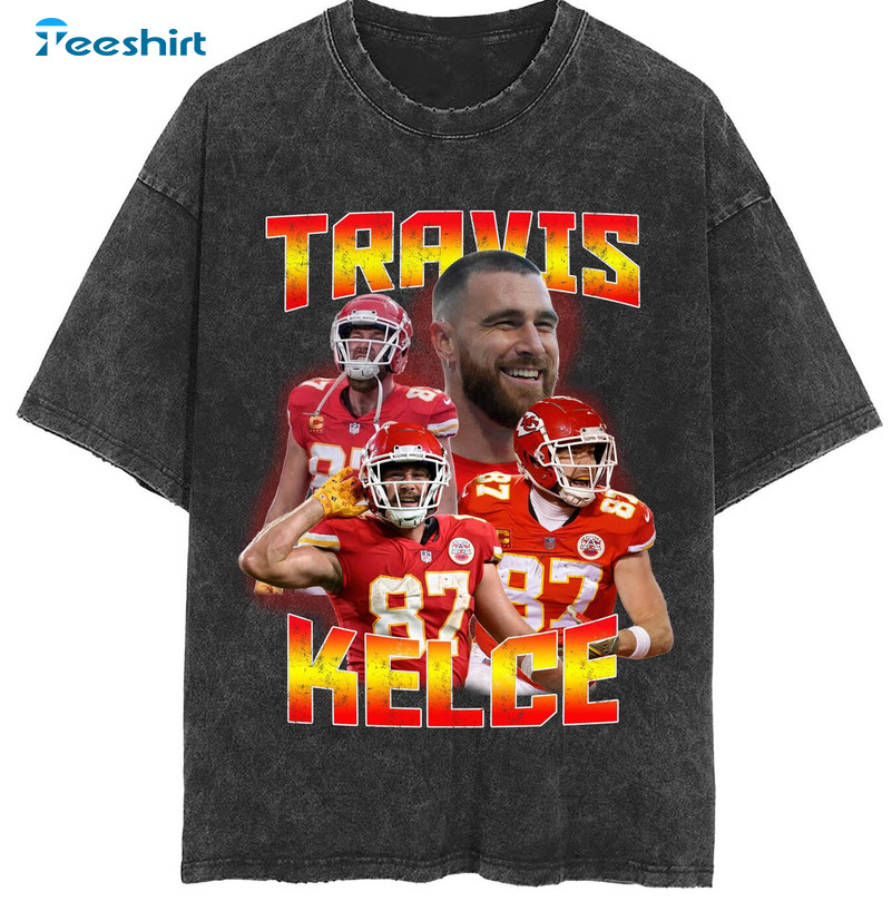 Travis Kelce Vintage Shirt, Superbowl American Football Mvp Long Sleeve Unisex T-shirt