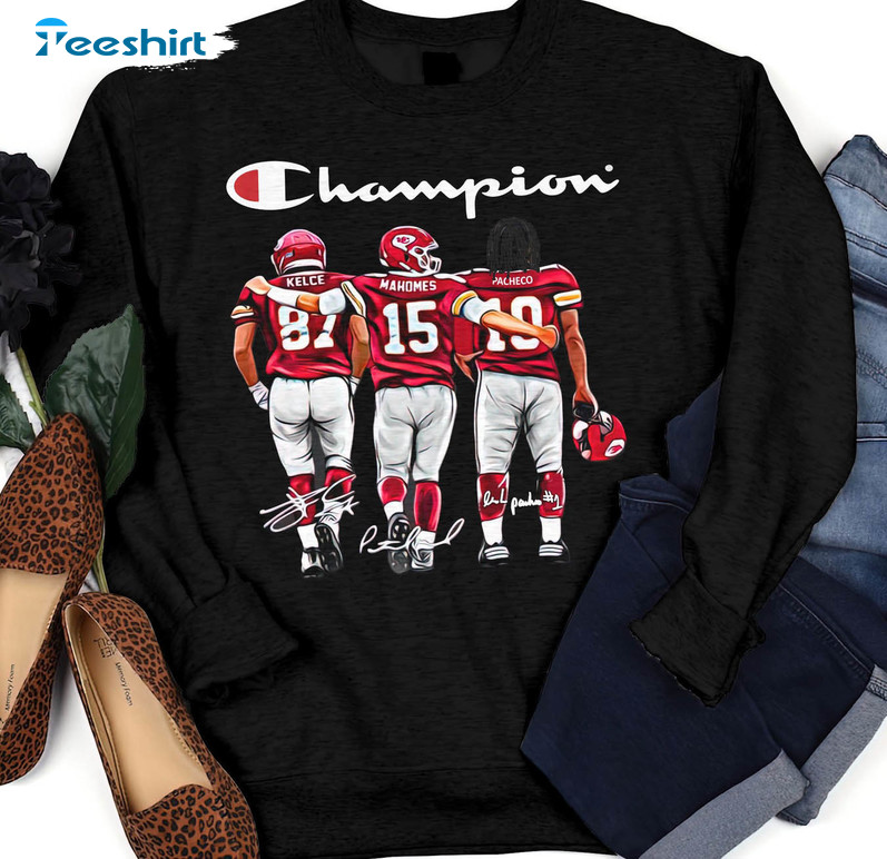 Kansas City Champion Shirt, Go Chiefs Super Bowl Lvii Champions Crewneck Unisex Hoodie