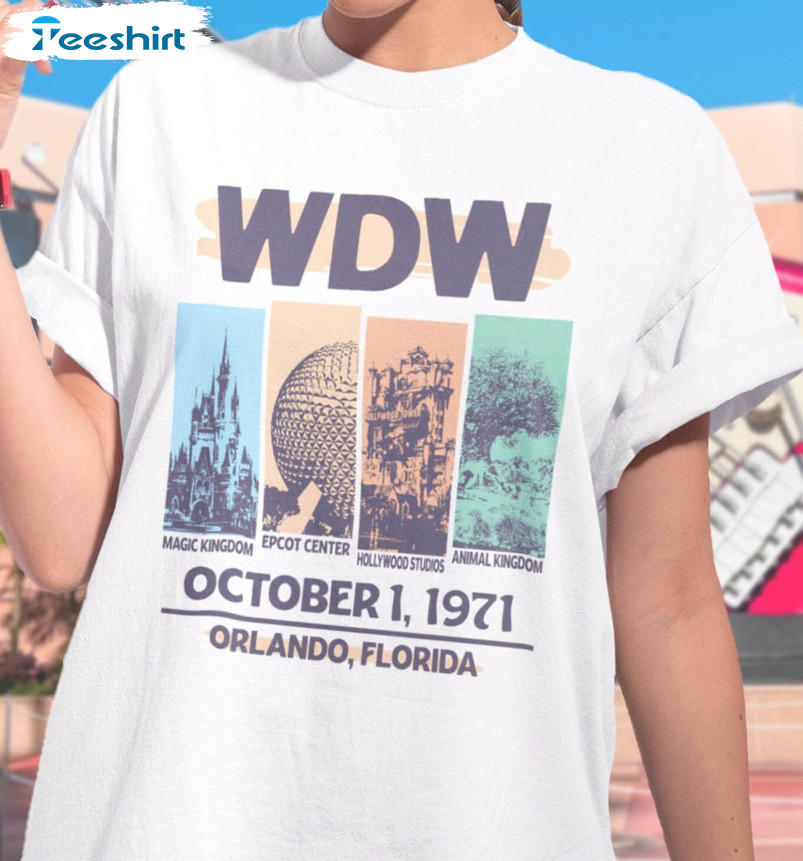 Wdw Retro World Tour Shirt, Trendy Disney Long Sleeve Sweatshirt