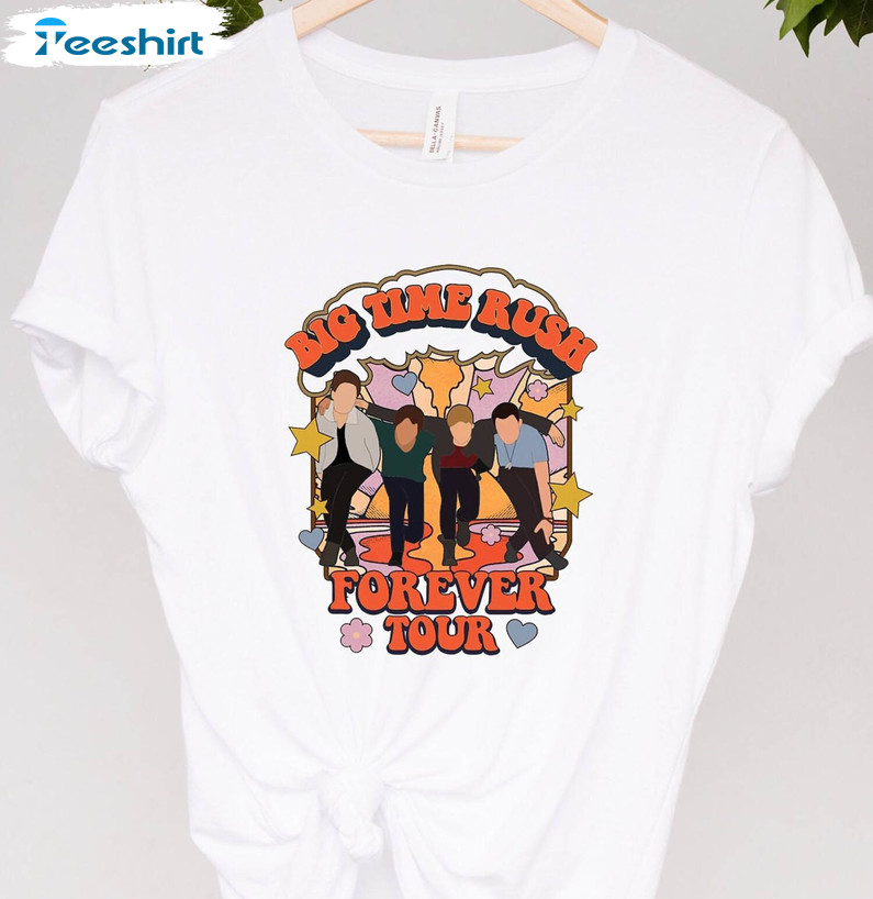 Big Time Rush Forever Tour Shirt, Vintage Big Time Rush World Tour Short Sleeve Crewneck