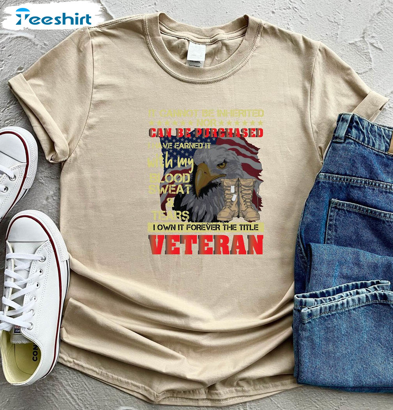 Can Be Purchased Veteran Trendy Shirt, Vintage Veteran Dad Crewneck Unisex Hoodie