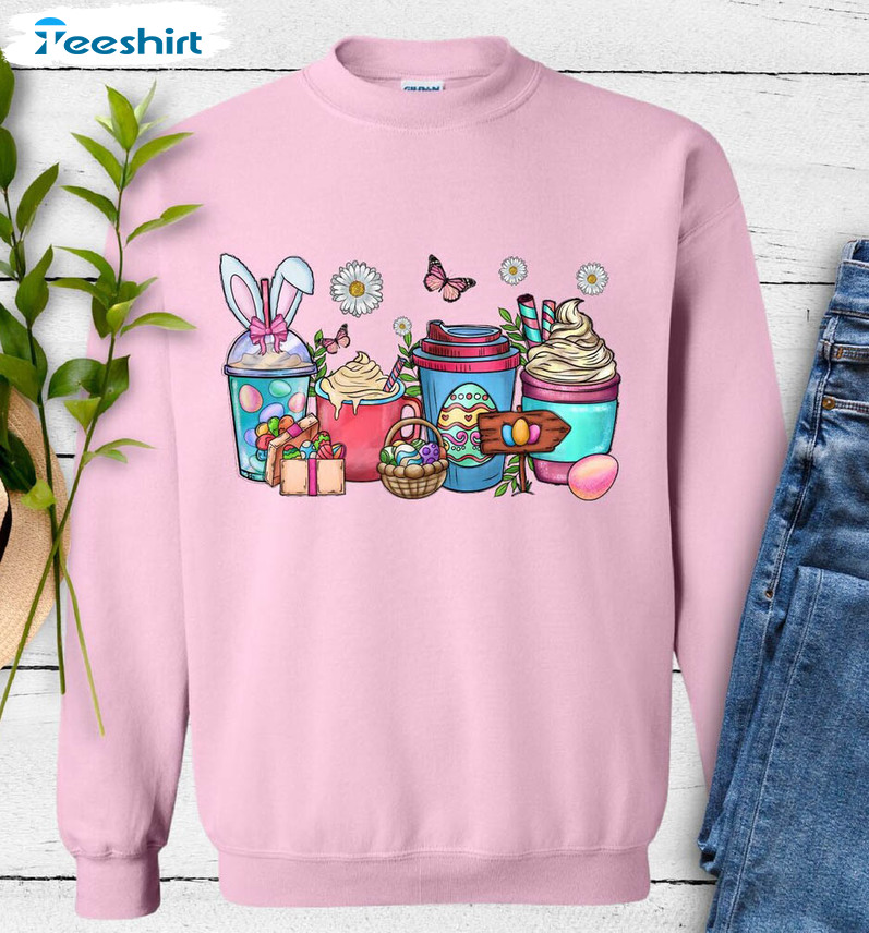 Easter Coffee Cups Sweatshirt , Funny Easter Unisex T-shirt Crewneck