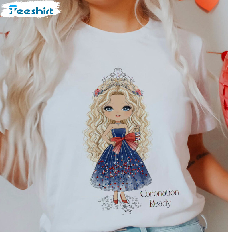 Union Jack Fashion Doll Character Clipart Shirt, Trendy Long Sleeve Unisex Hoodie