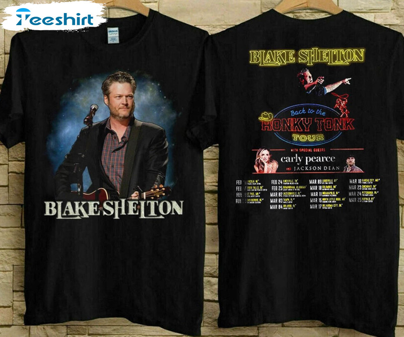 Blake Shelton Back To The Honky Tonk Tour Shirt, Trendy Blake Shelton Long Sleeve Unisex T-shirt