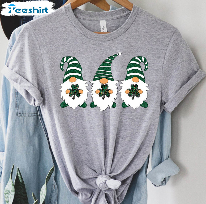 St Patricks Day Gnome Cute Shirt, Saint Patricks Day Long Sleeve Unisex T-shirt