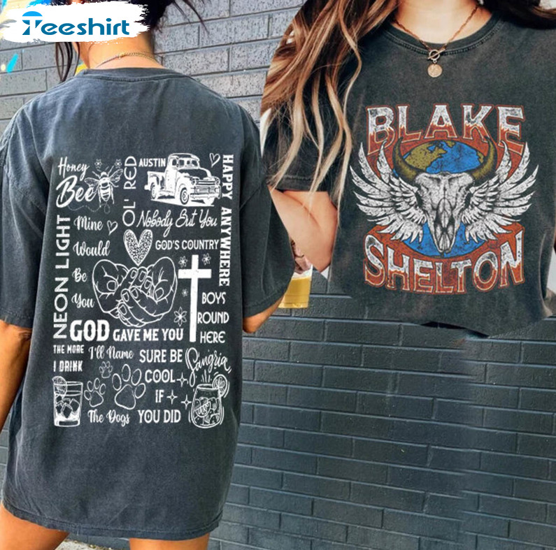 Blake Shelton 2023 Tour Shirt, Back To The Honky Tonky Tee Tops Long Sleeve