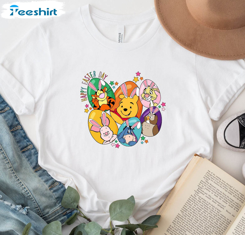 Disney Winnie The Pooh And Friends Shirt, Happy Easter Long Sleeve Unisex Hoodie